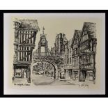 Dennis Williams Signed 'The Eastgate Chester' Print measures 25x20cm approx. signed by the artist