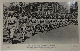 India & Punjab - Sikh Officers and Gurkhas A vintage photographic postcard showing Sikh officers