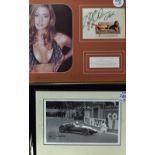 Autographs - Roy Salvatori (British Racing Driver) Signed Print together with a Holly Valance Signed