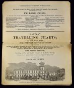 An Early Impressive Railway Travelling Chart Of Places To See Each Side Of The Railway Line From