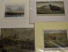 Good Selection of Early Engravings to include Copper Engraving c.1760 hand coloured of Salisbury