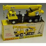 Dinky Toys Diecast Model 980 Coles Hydra Truck 150T in yellow, black chassis, with inner card and