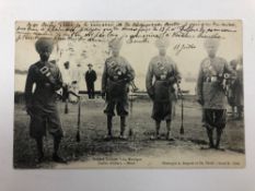 India & Punjab - Sikhs Soldiers with Bagpipes A rare vintage postcard showing Sikh soldiers in Franc
