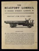 The Beaufort Lorries 1904 Sales Catalogue - A 4 page sales catalogue with photographs and 3 angle