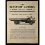 The Beaufort Lorries 1904 Sales Catalogue - A 4 page sales catalogue with photographs and 3 angle