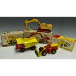 Dinky Toys Diecast Models 924 Aveling-Barford 'Centaur' Dump Truck in red and yellow, plus 984 Atlas