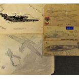 3x Aircraft Drawings 1938/39 all signed by RH Millar with stamp dates and various marks,