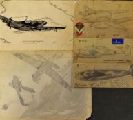 3x Aircraft Drawings 1938/39 all signed by RH Millar with stamp dates and various marks,