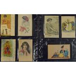 Selection of Postcards with many Japanese examples of females, and more glamour styled postcards,