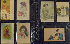 Selection of Postcards with many Japanese examples of females, and more glamour styled postcards,