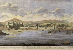 Caernarvonshire - 'A West Prospect of Conway Castle in Caernarvonshire' Colour Print after J Boydell