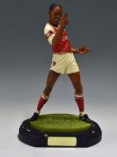 JSB Resin Ian Wright Football Figure - Arsenal and England on wooden plinth, figure measures 23cm