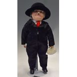 Oliver Hardy Leonardo Collectors Porcelain Doll - suited and booted, measures 44cm in height approx.