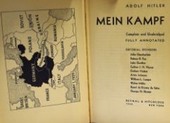 Adolf Hitler - Mein Kampf American Edition 1940 - New York: Reynal & Hitchcock, complete and