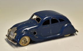 Triang Minic Clockwork 'Sunbeam' Toy Car made in England in blue, without box, in good condition