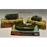 Dinky Toys Military Diecast Models 281 Military Hovercraft plus 680 Ferret Armoured Car and 682