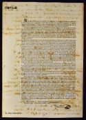 Cuba - 1846 Type Document regarding the Election of Pope Pio IX with Pedro Meno signature to bottom