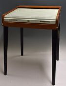 Vintage Childs Writing Desk with roll top and removable wooden legs, measures 70x47x50cm approx.