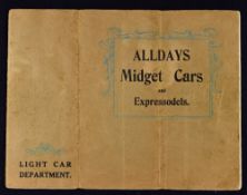 Alldays Midget Cars Sales Catalogue 1912 - An early 16 page sales catalogue featuring the Alldays "