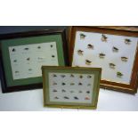 Fishing Tackle - Fishing Fly Displays to include various examples all framed (3)