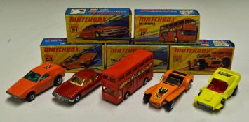 Matchbox Superfast 1970s Models to include 17 The Londoner, 51 Citroen S.M., 53 Tanzara, 58 Woosh-
