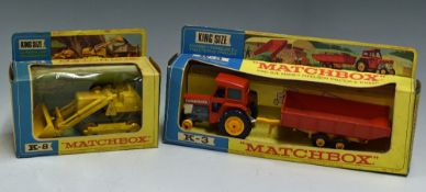 Matchbox King Size Diecast Models includes K8 Caterpillar Traxcavator in yellow together with K3