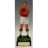 Endurance Art of Sport Ferenc Puskas Resin Football Figure - Hungary on wooden plinth, measures 19cm