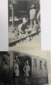 India & Punjab - Sikh Troops Travelling on Trains to Front Two vintage WWI postcards showing Sikh