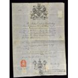 1894 British Passport - for travelling on the continent, with official stamps, printed and completed