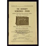 The Burndept Four-Valve Broadcast Receiver 1928 Sales Catalogue - A 14 page sales catalogue