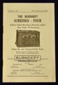 The Burndept Four-Valve Broadcast Receiver 1928 Sales Catalogue - A 14 page sales catalogue