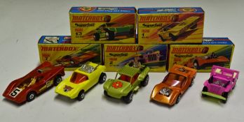 Matchbox Superfast 1970s Models to include 1 Mod Rod, 2 Jeep Hot Rod, 4 Gruesome Twosome, 7 Hairy