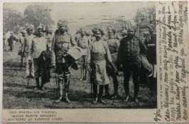 India & Punjab - Sikhs at Hampton Court Postcard A vintage postcard showing Sikh Officers, titled '