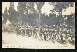 India - Postcard of Sikh Soldier 1914 on a march in France. This postcard is titled 'Indian troops