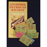 Liverpool Overhead Railway 1928 Multicoloured Map - Fine pictorial multicoloured map of the Railway.