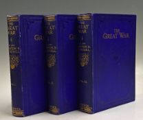 The Great War 1933 by Winston Churchill Books - Vol I-III London: George Newnes, in blue cloth and