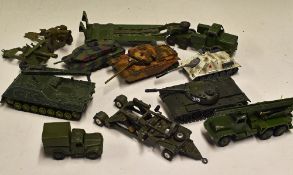 Assorted Military Diecast Models includes Dinky, Polistil Corgi Major Toys, with Tanks, guns, etc.