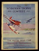 Schneider Trophy Contest 1929 The Royal Aero Club Souvenir Programme - 52 page programme full of