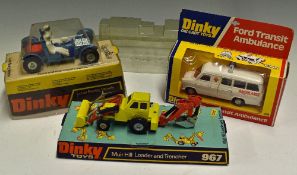 Dinky Toys Diecast Models 355 Lunar Roving Vehicle in blue plus 967 Muir Hill Loader and Trencher