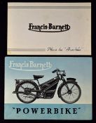 Francis Barnett Powerbike. 1948 - 50 Sales Catalogue - A Three fold Sales Catalogue illustrating and