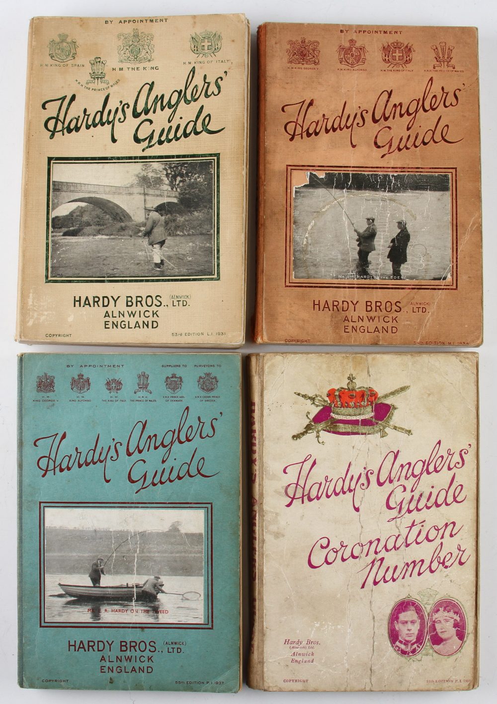 Hardy's Anglers' Guides 1931, 1934, 1937 and 1937 Coronation Number 53rd-55th Editions generally all