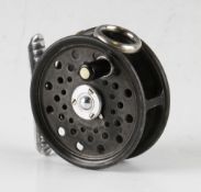 Hardy Bros St George Junior post war fly reel - 2 9/16" dia with alloy line guide, alloy ribbed foot
