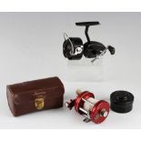 Abu and Mitchell spinning reels (2) : Abu Ambassadeur 6000 level wind multiplier with red end plates