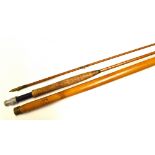 Hardy Bros The Houghton" Palakona fly Rod and makers whole cane tip tube - 9ft 3pc split cane -