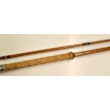 Fine B James & Son England "Richard Walker S/U Mk. IV" split cane carp rod - 10ft 2pc with Agate