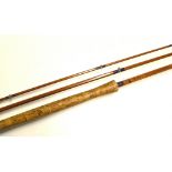 J.S Sharpe Aberdeen salmon fly rod - The Maclaren Scottie 12ft 3pc split cane rod - single sliding