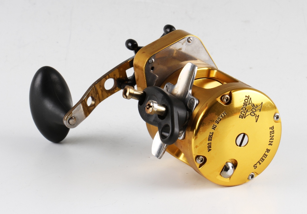 Penn International TRQ 200X Torque Multiplier Fishing Reel finished in gold, anodised, machined - Image 2 of 2