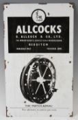 S Allcock & Co Ltd enamel advertising fishing reel display sign -featuring "The Match Aerial-the