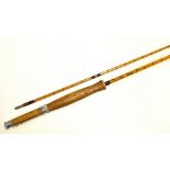 Fine Hardy Bros "The J.J. Triumph" trout fly Rod - 9ft 2pc palakona split cane - line6#, clear Agate