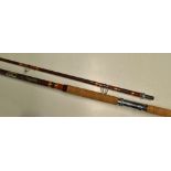 ABU Atlantic 484 Zoom Beachcaster Fishing Rod 11'6" 2 piece, with cork handle, brown fibre rod,